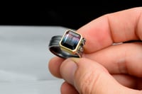 Image 2 of Tourmaline Ring — Oxidised Silver & 18ct Gold