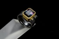 Image 1 of Tourmaline Ring — Oxidised Silver & 18ct Gold