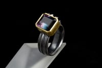 Image 4 of Tourmaline Ring — Oxidised Silver & 18ct Gold