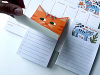 Image 3 of Orange Tabby Cat Weekly Planner + Notepads Gift Set | So Meow-ny Things to Do Spiral 4 x 6 Notepad |