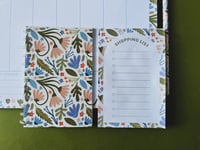 Image 2 of Spring Pink Tulips Floral Weekly Planner Set | Letter Size Planner | Spiral 4 x 6 Blank Notepad | Li