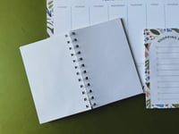Image 3 of Spring Pink Tulips Floral Weekly Planner Set | Letter Size Planner | Spiral 4 x 6 Blank Notepad | Li