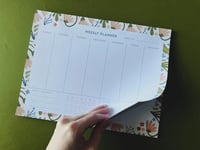 Image 4 of Spring Pink Tulips Floral Weekly Planner Set | Letter Size Planner | Spiral 4 x 6 Blank Notepad | Li