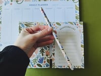 Image 5 of Spring Pink Tulips Floral Weekly Planner Set | Letter Size Planner | Spiral 4 x 6 Blank Notepad | Li