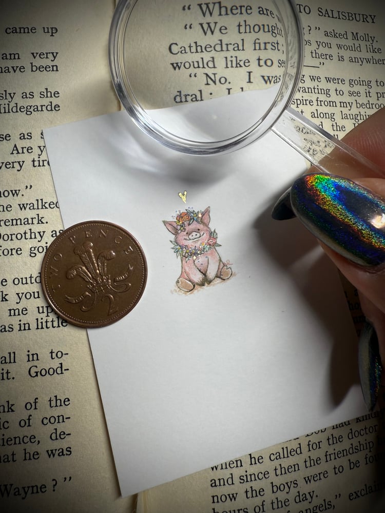 Image of ‘Little Piggy’ Original Miniature Painting