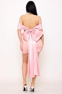 Image 4 of Eve bow mini dress (Pink)