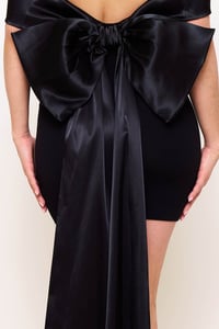 Image 8 of Eve bow mini dress (Black)