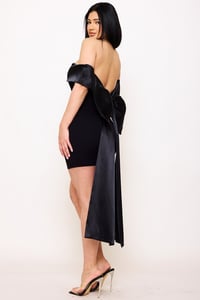 Image 6 of Eve bow mini dress (Black)