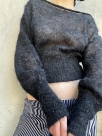 Image 1 of Luna Mohair Top — Dark Grey
