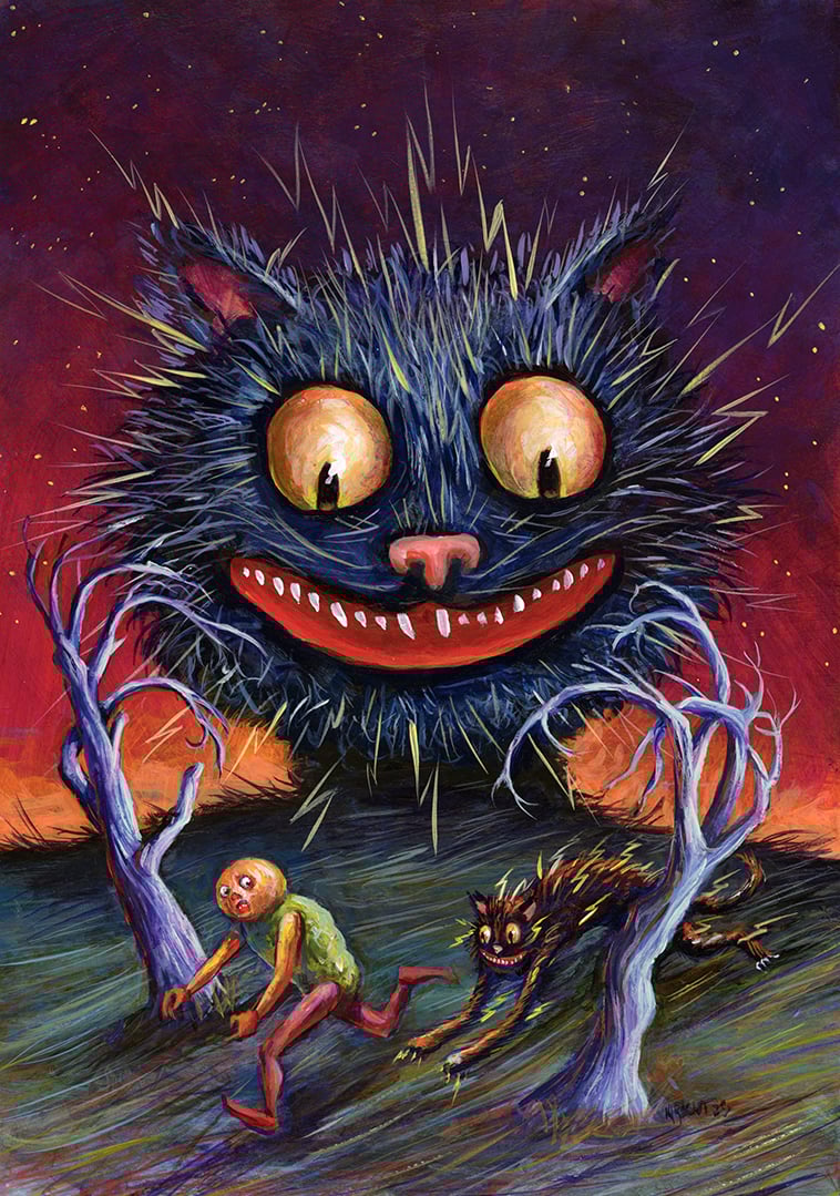 Image of "Influence" the July 2025 Shiverbones Halloween Postcard