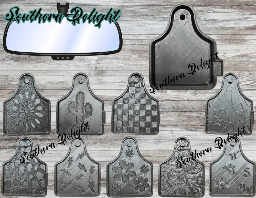 Image of Ear tag with Inserts Freshie Mold