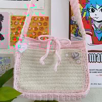 Image 2 of PINK & CREAM BAG ₊˚ʚ₍ᐢ.  ̫.ᐢ₎₊˚✧ ﾟ.