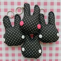 POLKA DOT BUNNY KEYCHAIN ♡ ૮ . . ྀིა