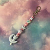Cat on Moon Keychain