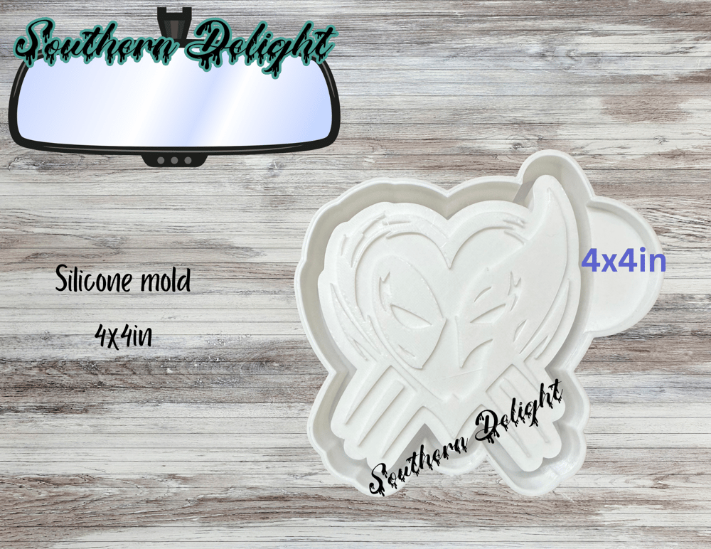 Image of Deadpool heart Mold