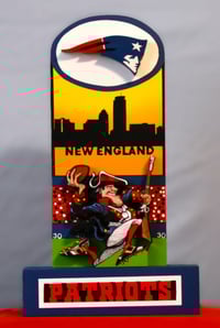 Image 1 of New England Patriots Hand Crafted NFL 3D Wooden Diorama Cartooning Wall Décor
