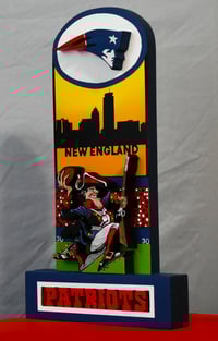 Image 3 of New England Patriots Hand Crafted NFL 3D Wooden Diorama Cartooning Wall Décor