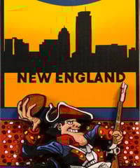 Image 14 of New England Patriots Hand Crafted NFL 3D Wooden Diorama Cartooning Wall Décor
