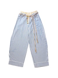 Image 5 of Double waistband summer striped pants