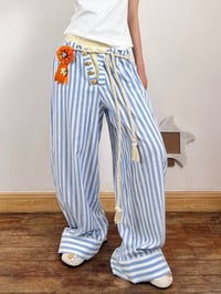 Image 1 of Double waistband summer striped pants