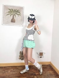 Image 2 of Handmade lace floral polka dot tank top