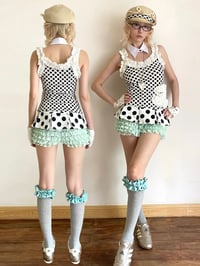 Image 3 of Handmade lace floral polka dot tank top