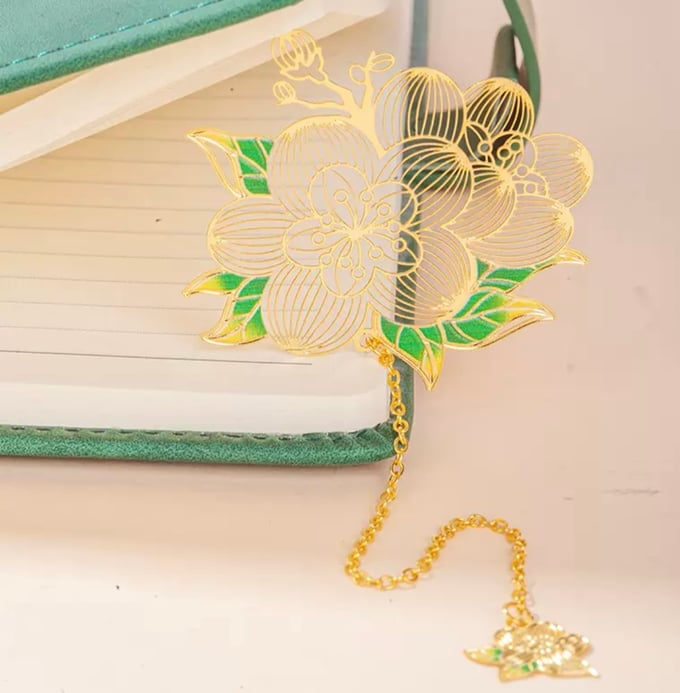 Image of Plum, Orchid, Bamboo, and Chrysanthemum Metal Bookmarks