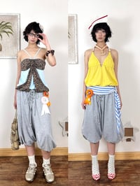 Image 3 of Double waistband drawstring summer cropped pants