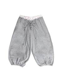 Image 5 of Double waistband drawstring summer cropped pants