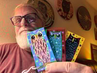 Image 2 of Kevin Seconds - Tiny Haiku Owls / 3-Piece Micro Art Set Series, Vol. 1 / #15 of 30 