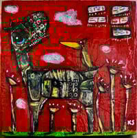 Image 2 of KS Original 8x8 acrylic on wood panel, 'You Took Your Place Outside Of Town'