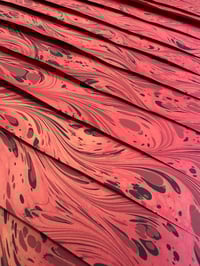 Image 1 of Gold and Red - hand marbled paper - project SECONDS