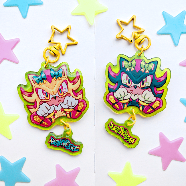 SONICCON Babygirl shadow chained stickers and charms