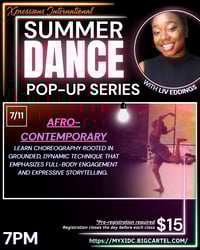 SUMMER DANCE  POP UP SERIES JULY 11th  AFRO CONTEMPORARY 