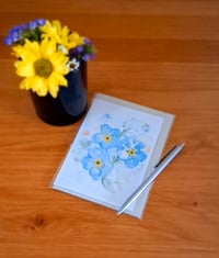 Abstract Floral Greeting Card - Forget Me Not
