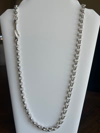 Image 5 of Silver chain; outer necklace of layered pair