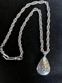 Image 1 of Silver Medalion Chain (inside necklace of layered pair)