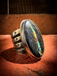 Image 1 of WL&A Handmade Heavy Ingot High Grade Black Jack Ribbon Ring - Size 10