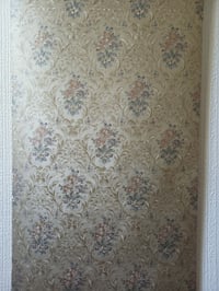 Image 3 of 1980s Vintage Kingfisher Wallpaper Rolls - Floral Damask Dark Gothic Victoriana Gold - (Set of 3)