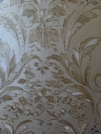 Image 4 of 1980s Vintage Kingfisher Wallpaper Rolls - Floral Damask Dark Gothic Victoriana Gold - (Set of 3)