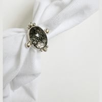 Image 3 of Satalite Cocktail Ring- Black Rutilated Quartz-Sz 7