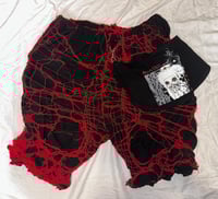 Image 1 of angel autopsy distressed bloomers (black x red) (plus size)