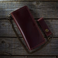 Image 1 of Long Wallet-Wine/Wine/Antique Brass