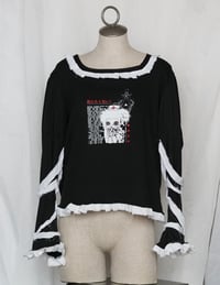 Image 1 of angel autopsy nurse girl cutsew (black x white) (plus size)