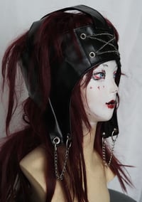 Image 2 of angel autopsy faux leather bondage hats