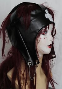 Image 4 of angel autopsy faux leather bondage hats