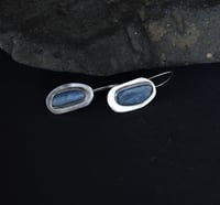 Image 3 of Keeping Calm Blue Kyanite Gemstone Silver Earrings