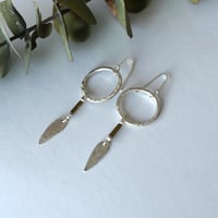 Image 1 of Silver Leaf Dangle Earrings