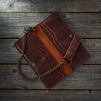 Image 2 of Long Wallet-Kodiak Brown/Black/Antique Brass