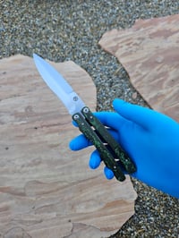 Image 1 of Green Fat Carbon Balisong